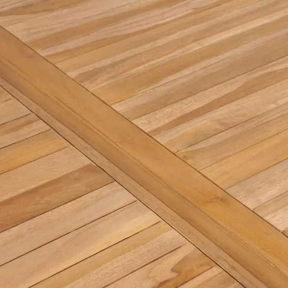 7 részes tömör tíkfa kerti étkezőgarnitúra 150 x 90 cm