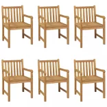 7 részes tömör tíkfa kerti étkezőgarnitúra 150 x 90 cm