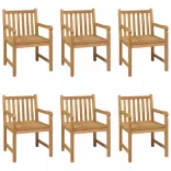 7 részes tömör tíkfa kerti étkezőgarnitúra 160 x 80 cm