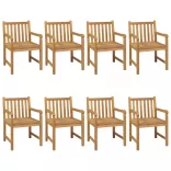 9 darabos tömör tíkfa kerti étkezőgarnitúra 200 x 100 cm