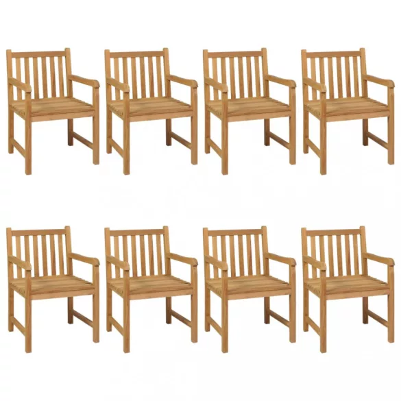 9 darabos tömör tíkfa kerti étkezőgarnitúra 200 x 100 cm