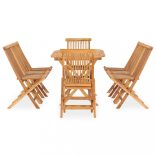 9 részes kültéri összecsukható tömör tíkfa étkezőgarnitúra