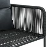 9 részes fekete PVC rattan kerti étkezőgarnitúra