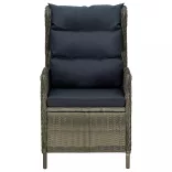 9 részes barna kültéri polyrattan étkezőszett párnákkal