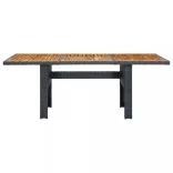 7 részes sötétszürke polyrattan kültéri étkezőszett párnákkal