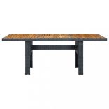 9 részes sötétszürke polyrattan kültéri étkezőszett párnákkal