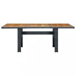 9 részes sötétszürke polyrattan kültéri étkezőszett párnákkal