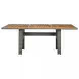 7 részes világosszürke polyrattan kültéri étkezőszett párnákkal