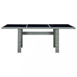 9 részes világosszürke polyrattan kültéri étkezőszett párnákkal