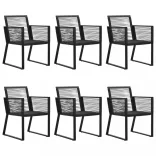 7 részes fekete PVC rattan kültéri étkezőgarnitúra