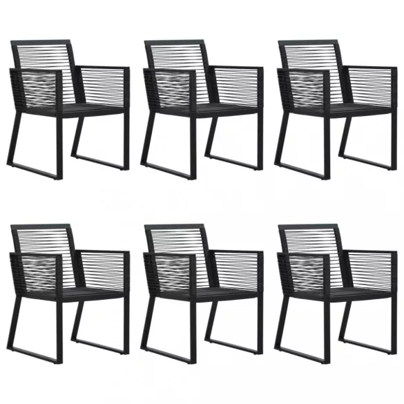 7 részes fekete PVC rattan kültéri étkezőgarnitúra