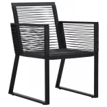 7 részes fekete PVC rattan kültéri étkezőgarnitúra