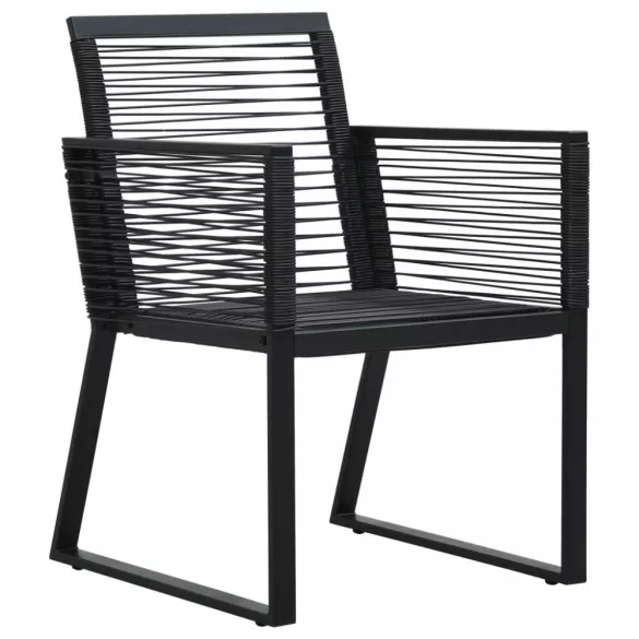 7 részes fekete PVC rattan kültéri étkezőgarnitúra