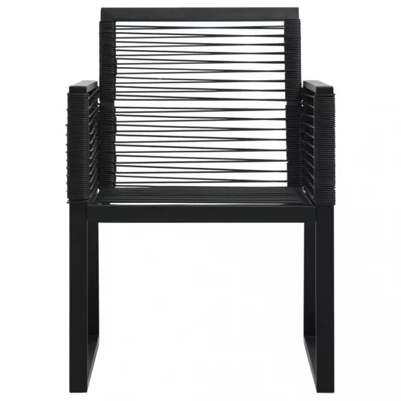 7 részes fekete PVC rattan kültéri étkezőgarnitúra