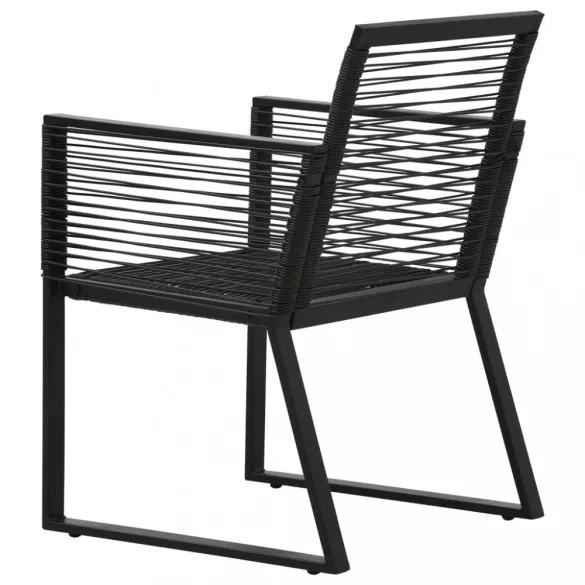 7 részes fekete PVC rattan kültéri étkezőgarnitúra