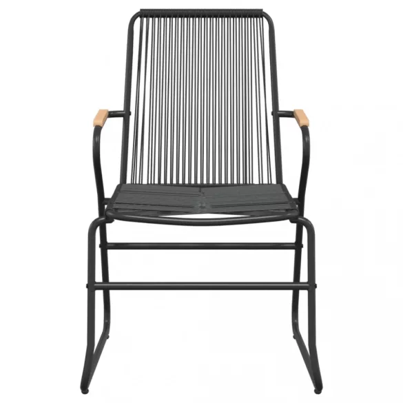 7 részes fekete PVC rattan kerti étkezőgarnitúra