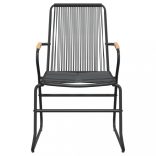 9 részes fekete PVC rattan kerti étkezőgarnitúra