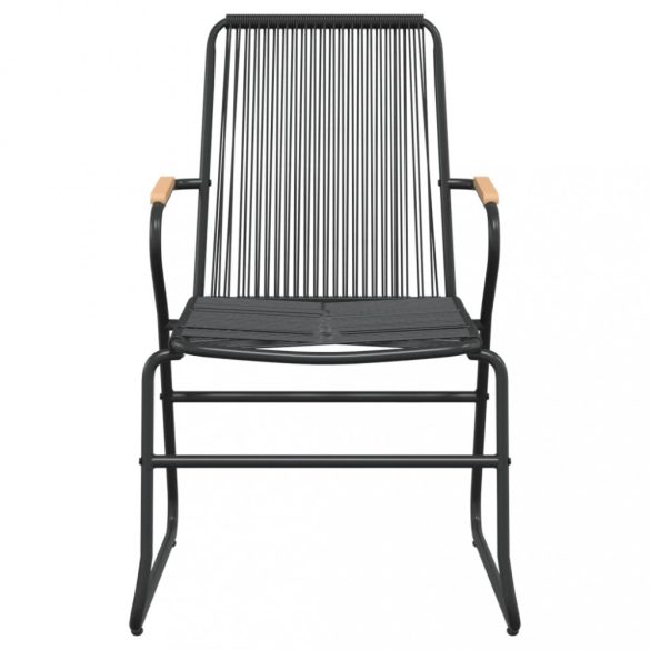 9 részes fekete PVC rattan kerti étkezőgarnitúra