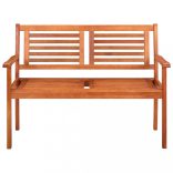 2 személyes tömör eukaliptuszfa kerti pad párnával 120 cm