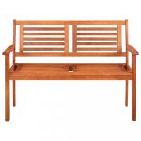 2 személyes tömör eukaliptuszfa kerti pad párnával 120 cm