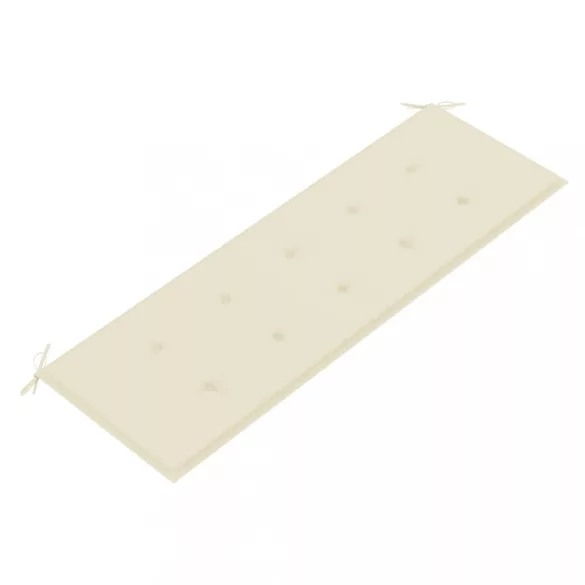 3 személyes tömör eukaliptuszfa kerti pad párnával 150 cm