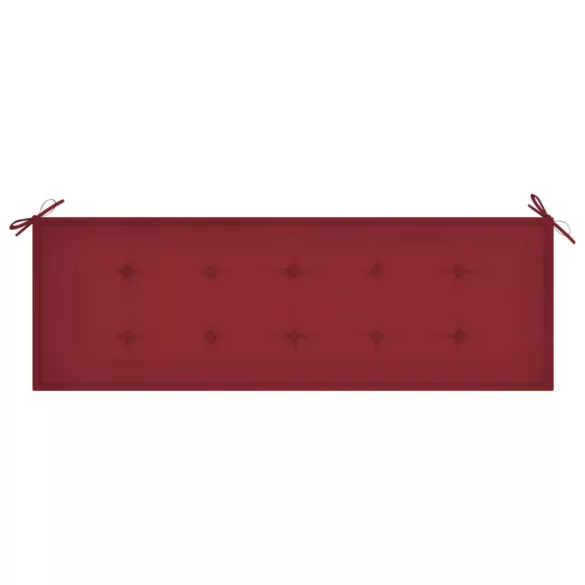 3 személyes tömör eukaliptuszfa kerti pad párnával 150 cm
