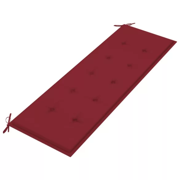 3 személyes tömör eukaliptuszfa kerti pad párnával 150 cm
