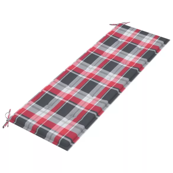 3 személyes tömör eukaliptuszfa kerti pad párnával 150 cm