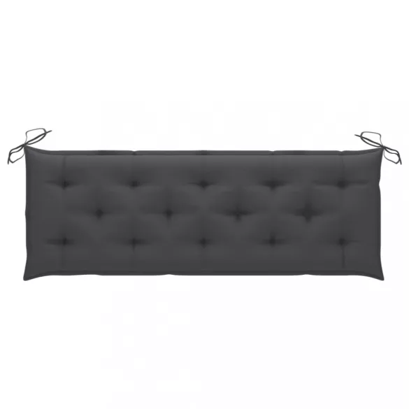3 személyes tömör eukaliptuszfa kerti pad párnával 150 cm