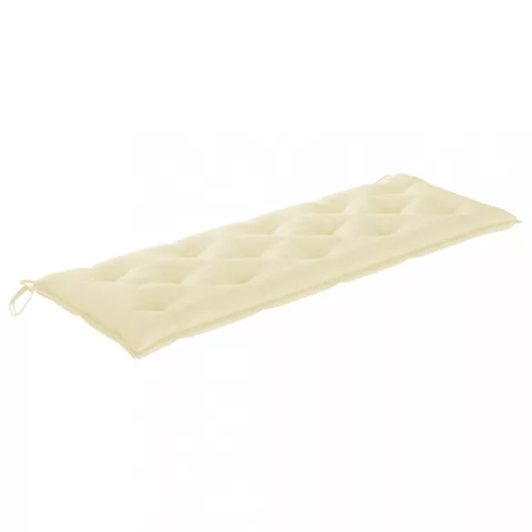 3 személyes tömör eukaliptuszfa kerti pad párnával 150 cm