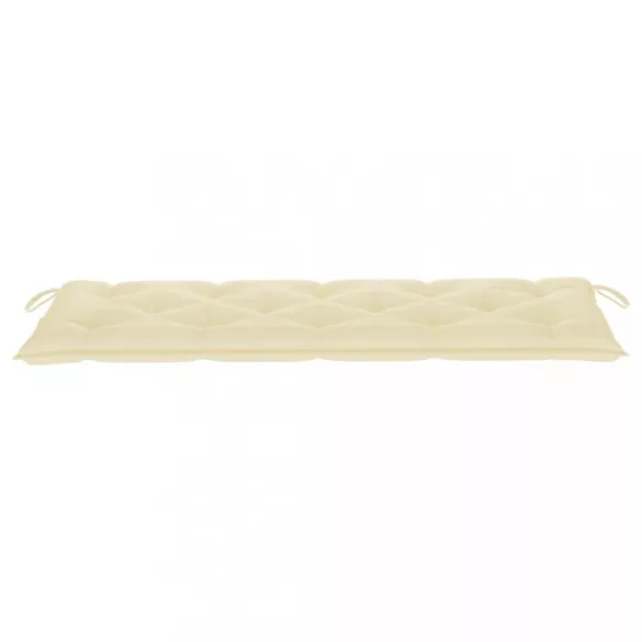 3 személyes tömör eukaliptuszfa kerti pad párnával 150 cm