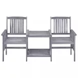 tömör akácfa kerti székek teázóasztallal és párnákkal