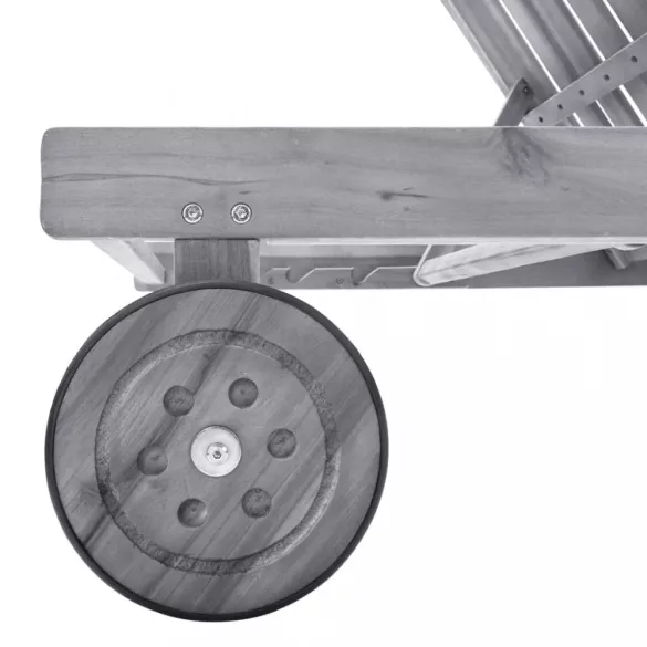szürke tömör akácfa kerti napozóágy párnával