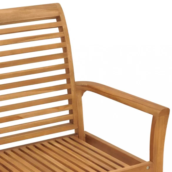 tömör tíkfa kerti pad szürke párnával 112 cm