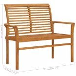 tömör tíkfa kerti pad szürke párnával 112 cm