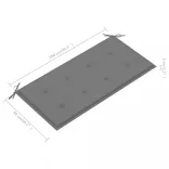 tömör tíkfa kerti pad szürke párnával 112 cm