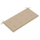 tömör tíkfa kerti pad bézs párnával 112 cm
