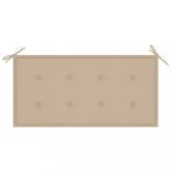 tömör tíkfa kerti pad bézs párnával 112 cm