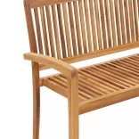 tömör tíkfa rakásolható kerti pad párnával 128,5 cm