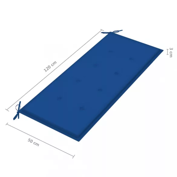 tömör tíkfa rakásolható kerti pad párnával 128,5 cm