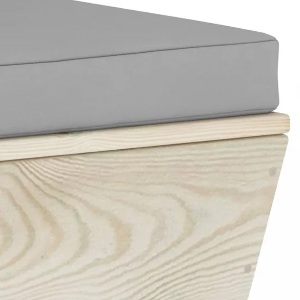 kétszemélyes lucfenyő kerti raklapkanapé párnákkal