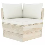 kétszemélyes lucfenyő kerti raklapkanapé párnákkal