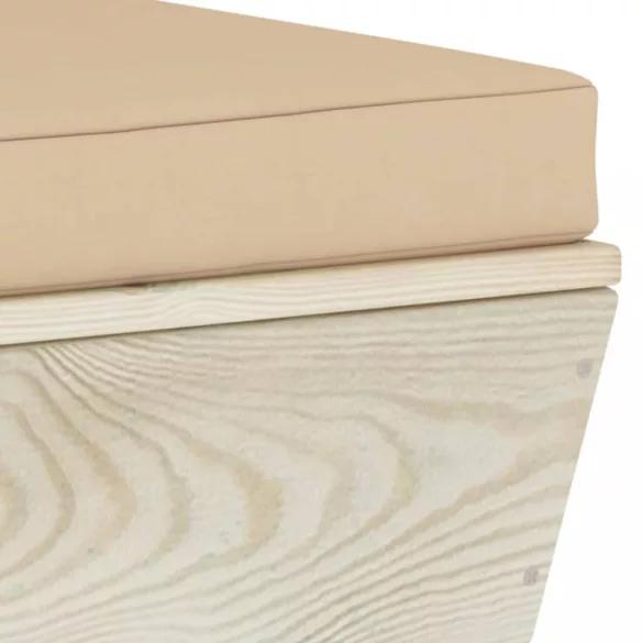 kétszemélyes lucfenyő kerti raklapkanapé párnákkal