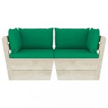 kétszemélyes lucfenyő kerti raklapkanapé párnákkal