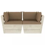 kétszemélyes lucfenyő kerti raklapkanapé párnákkal