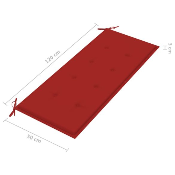 tömör akácfa kerti pad párnával 120 cm