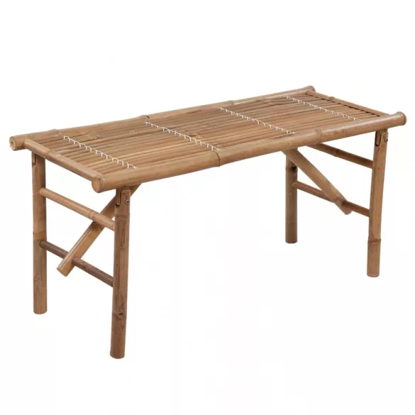 összecsukható bambusz kerti pad párnával 118 cm