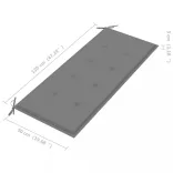 összecsukható bambusz kerti pad párnával 118 cm