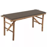 összecsukható bambusz kerti pad párnával 118 cm
