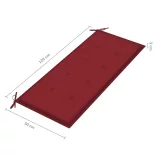 összecsukható bambusz kerti pad párnával 118 cm